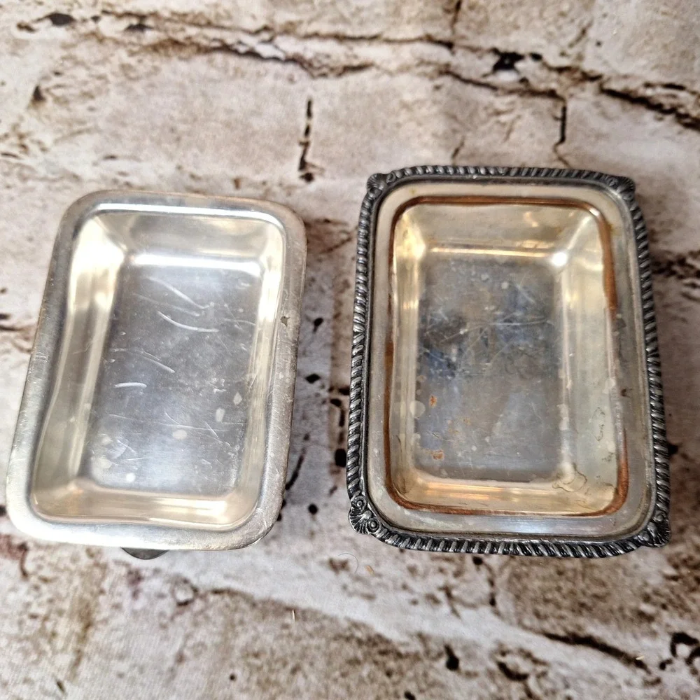Antique Abercrombie & Fitch Silver Plated Butter Dish Marvelous Aged Patina